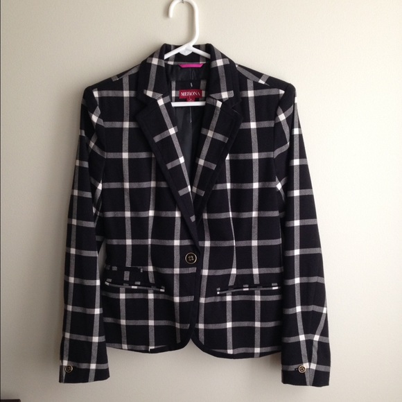 ❗️FLASH SALE ❗️Black and white plaid Merona blazer
