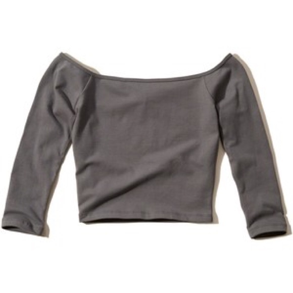 BRAND NEW dark grey off the shoulder crop top!