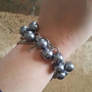 Silver Pearl Dangle Bracelet