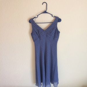 Blue Polka-dot dress | Adrianna Papell