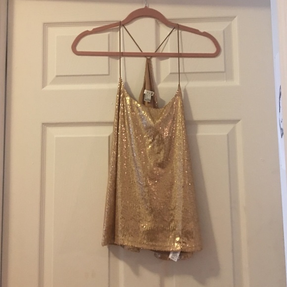 Gold Sequin Tank Top