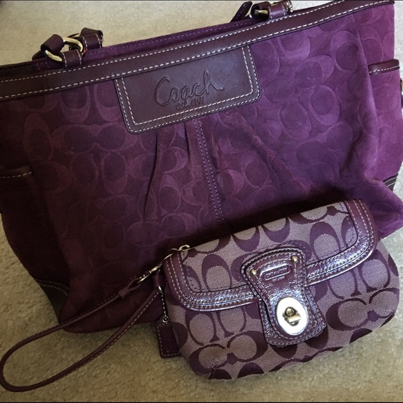 Purple Coach Wristlet
