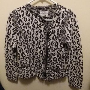Lucky Brand Leopard Sweater Jacket