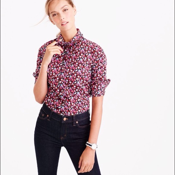 J. Crew Liberty button down ruffle collar, 10, 8
