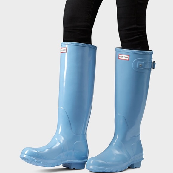 Light blue hunter boots