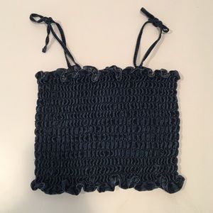 Scrunchy 90s denim tube top