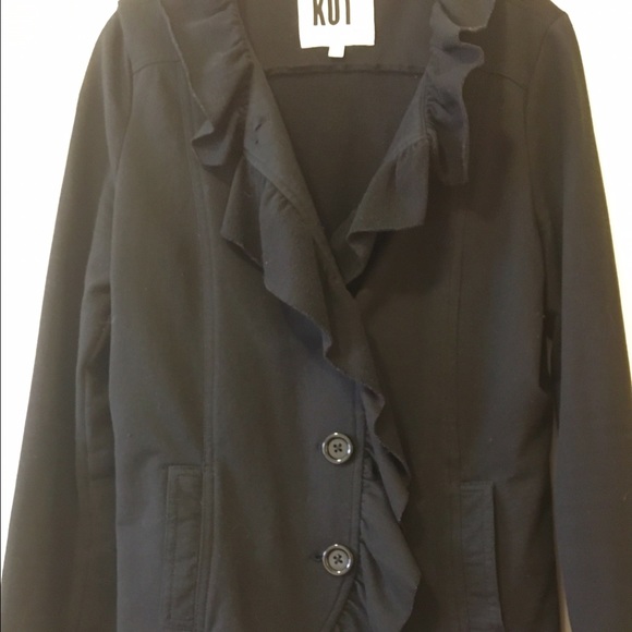 Kut from the Kloth black soft ruffled jacket
