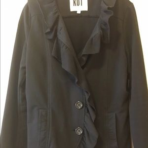 Kut from the Kloth black soft ruffled jacket
