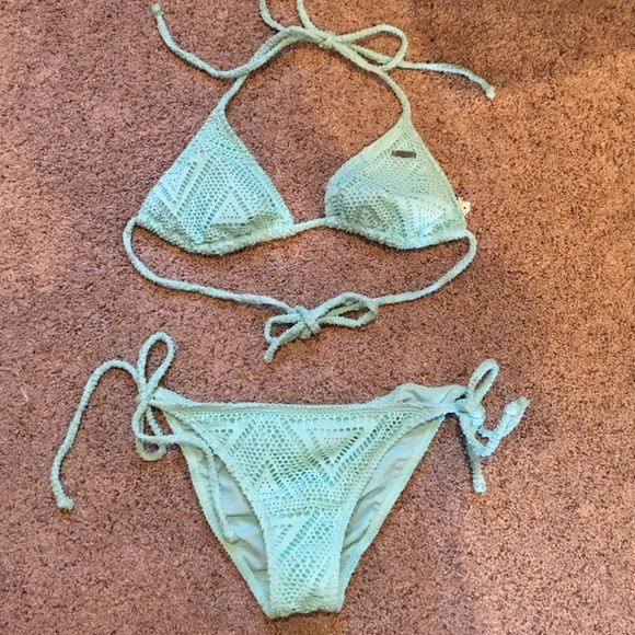 Roxy Turquoise Lace Bikini Set- medium