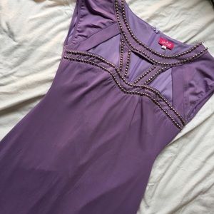 Lilac light purple dress cut out silver beading