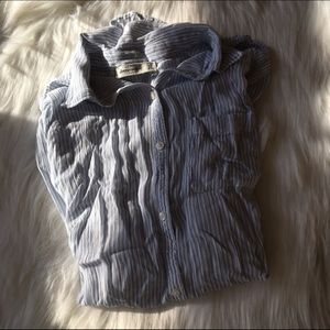 ‼️Blue and White Striped Button Up