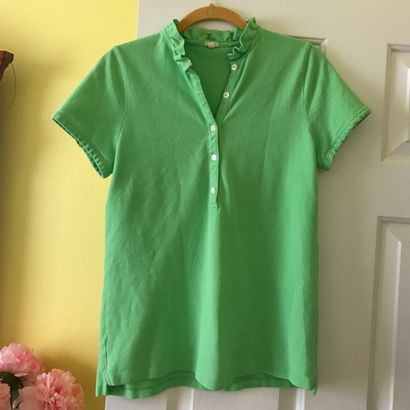 J.Crew Polo Shirt with Ruffle Collar