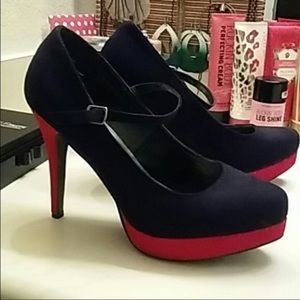 Black and red heels