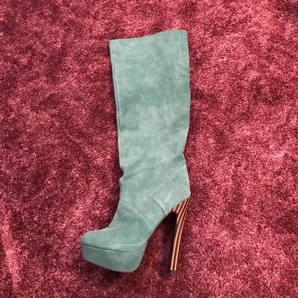 Teal Colin Stuart High Heel Boots