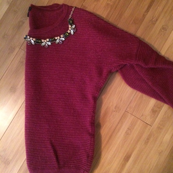 J. Crew Sweaters - J. Crew Rib-stitch Dolman Sweater in burgundy.
