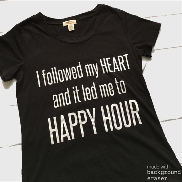 NEW My Heart Led Me To Happy Hour Graphic Tee - Picture 2 of 3