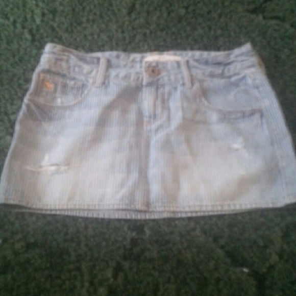 Womens Abercrombie & Fitch distressed denim skirt