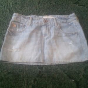 Womens Abercrombie & Fitch distressed denim skirt