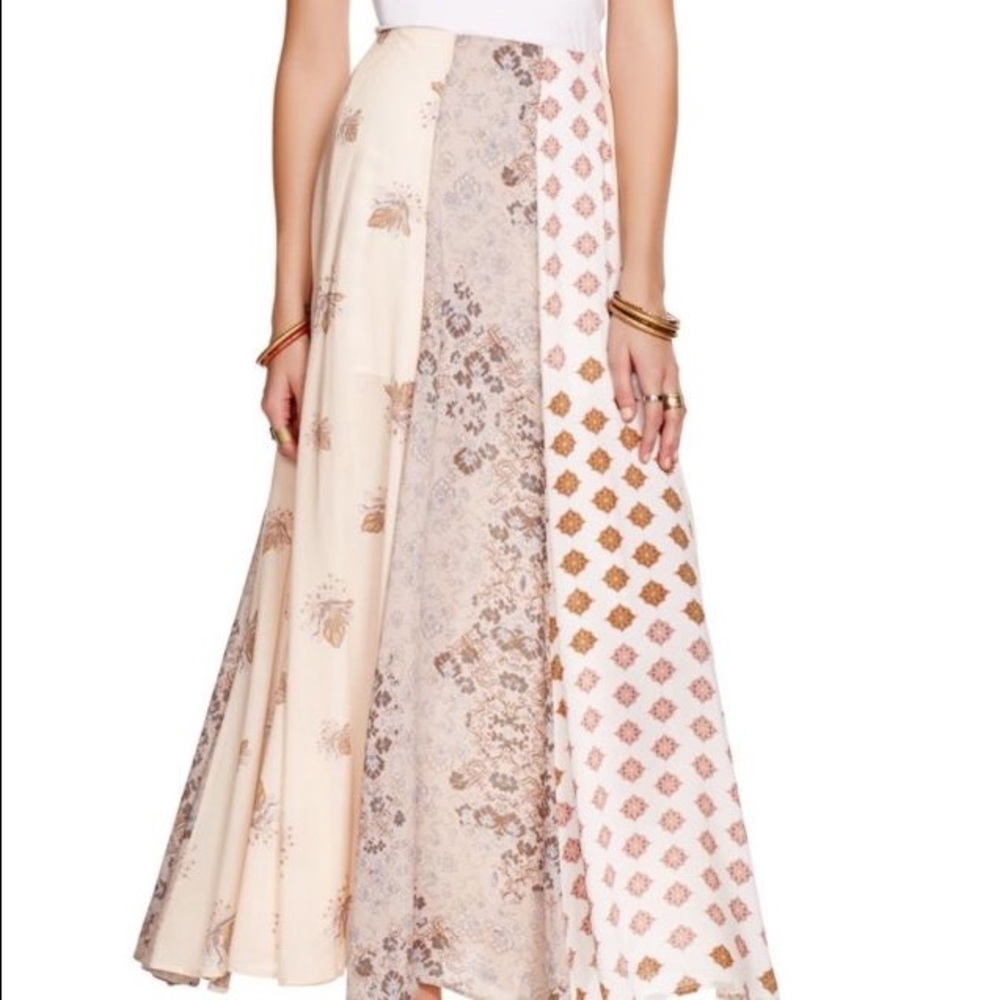 Free People Mix Print Maxi Skirt