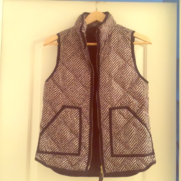 J.Crew herringbone puffer vest