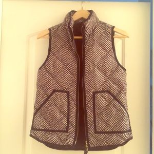 J.Crew herringbone puffer vest