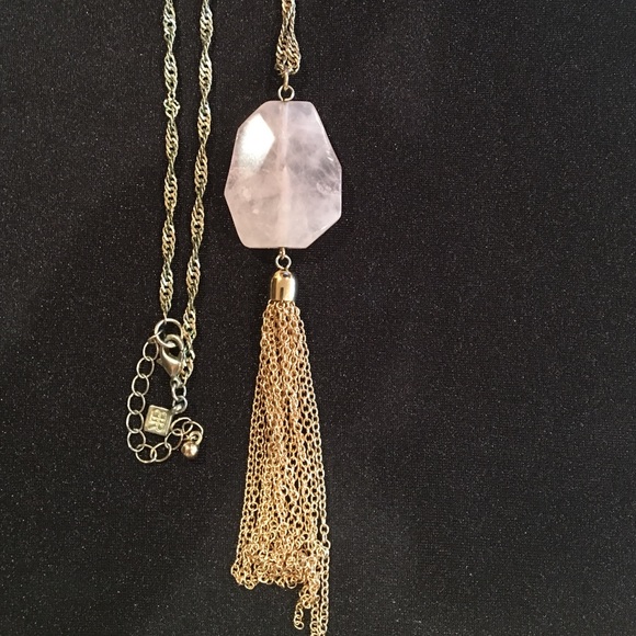 Long Pink stone necklace