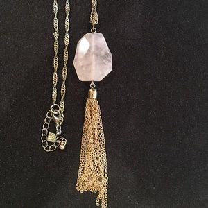 Long Pink stone necklace