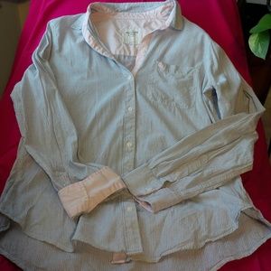 Abercrombie striped shirt in blue large