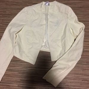 Cream faux leather jacket