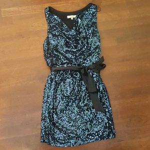 Dark blue sequin dress
