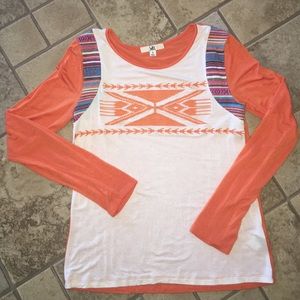 Aztec/embroidered top, Small
