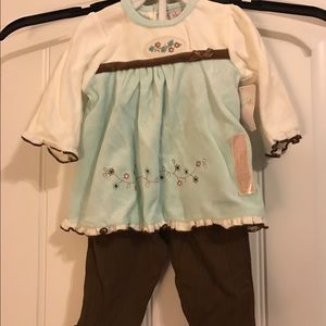 Bundle of 2 Baby Girl Outfits Rene Rofe & Bon Bebe Sizes 3-6 Mos + 6-9 Mos NWT