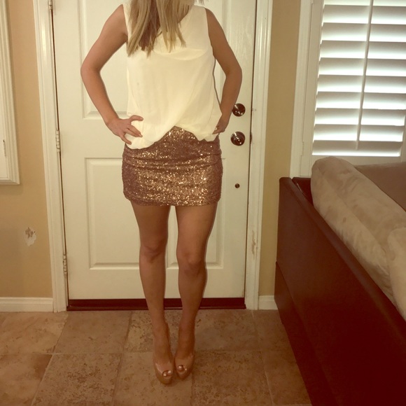 Lush Gold Sequin New Years Party Dress