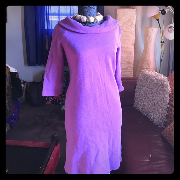 Vintage 1960s Purple Big Collar Dress