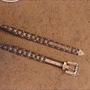 Leather western bling belt