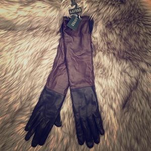 Ralph Lauren leather two toned gloves