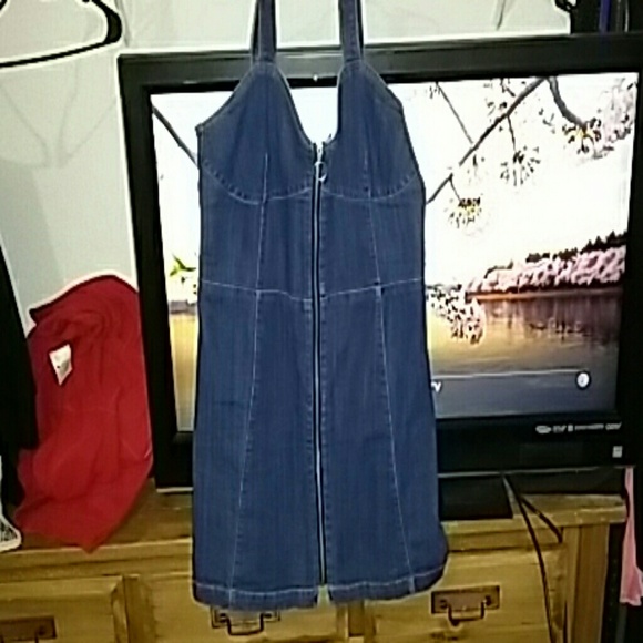 90s style denim dress