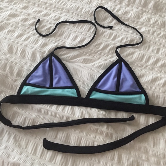 Color block bathing suit top