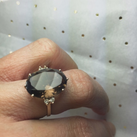 ⛔️SOLD⛔️ 10k Smokey Topaz Diamond Ring