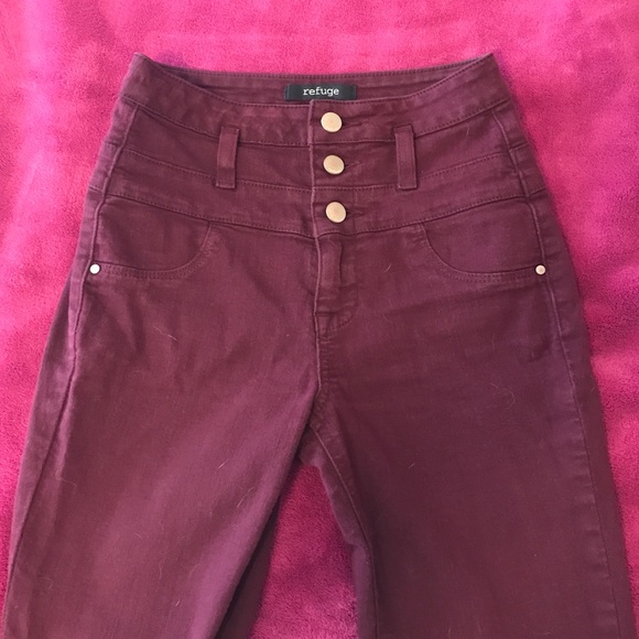 Maroon High wasted Skinny jeans