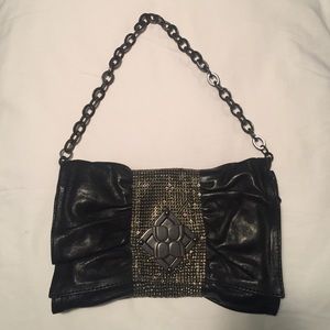 BCBG Black Bow Clutch
