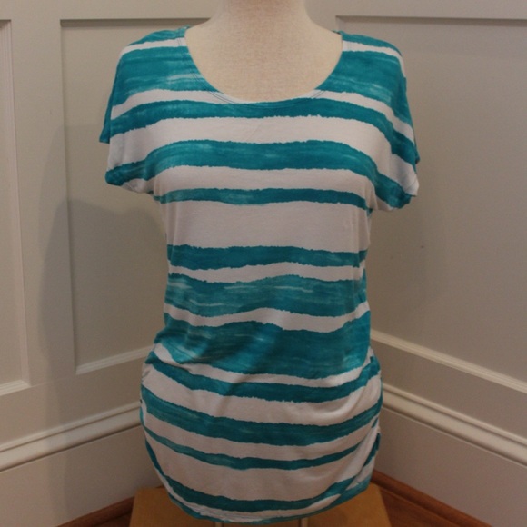 Striped Tie-Dye Teal Shirt