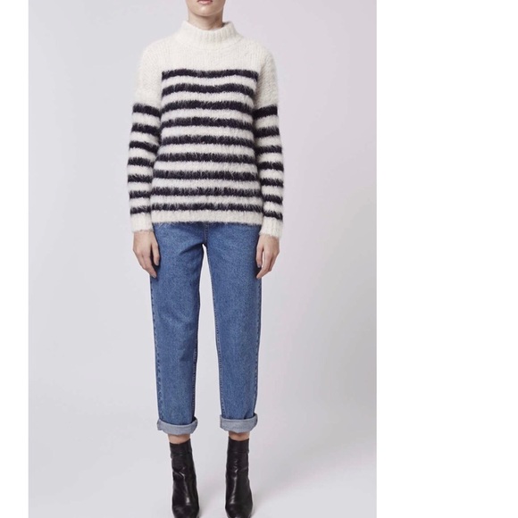 Topshop Boutique mock neck stripe sweater