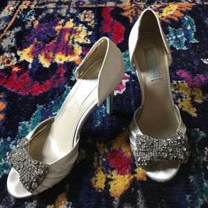 Betsey Johnson bridal peep toe