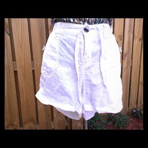 Tommy Hilfiger Women white linen casual shorts