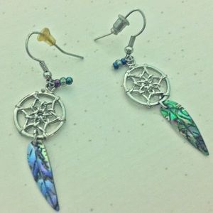 silver dream catcher earrings