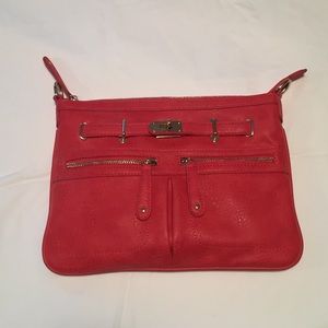 Coral Clutch with Gold Hardware