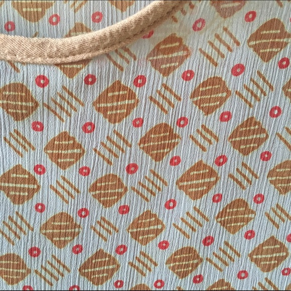 Tan Patterned Print Sheer Top - Picture 3 of 5