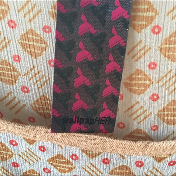 Tan Patterned Print Sheer Top - Picture 4 of 5