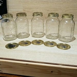 Set of 5 Ball Mason Jars- Standard